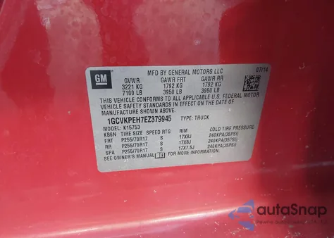 2014 Chevrolet Silverado 1500 Work Truck 1Wt z USA, uszkodzony, nr VIN 1GCVKPEH7EZ379945